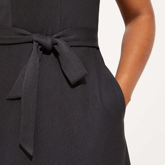 LOFT Petite Striped Tie Waist Flare Pocket Dress - Picture 5 of 7